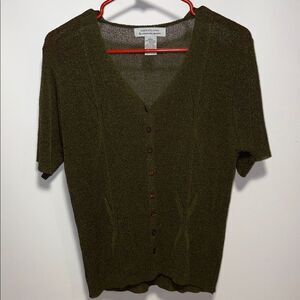 Jonathan Martin Olive Green Cardigan Sweater